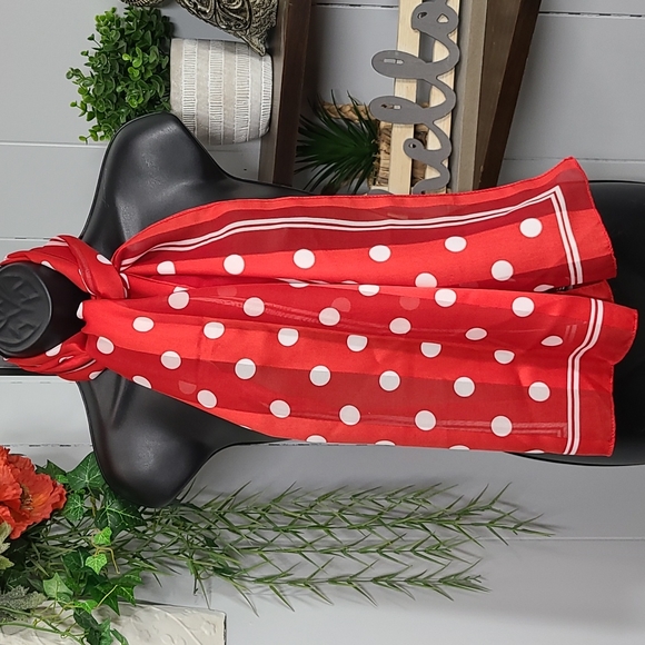 Accessories - Vintage Red Polka Dot Scarf